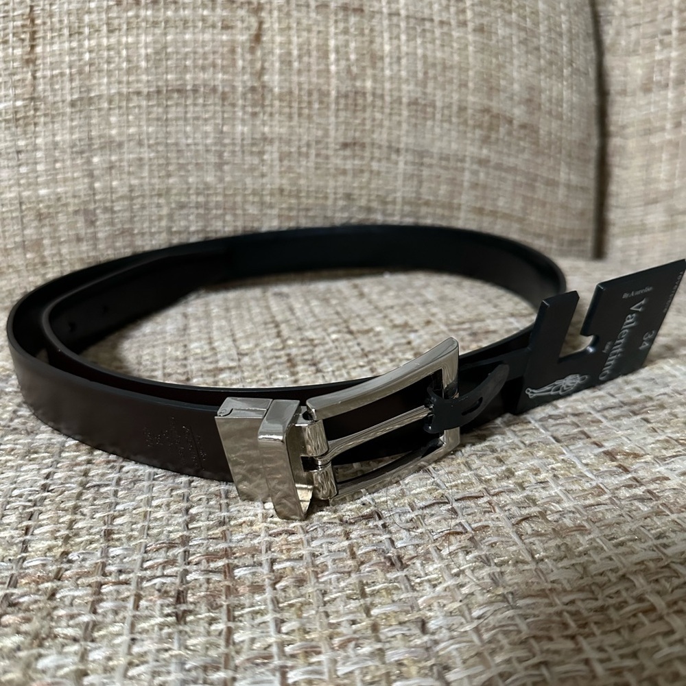 Aurelio Valentino Reversible Leather Black/Brown Belt 34” - Picture 2 of 8